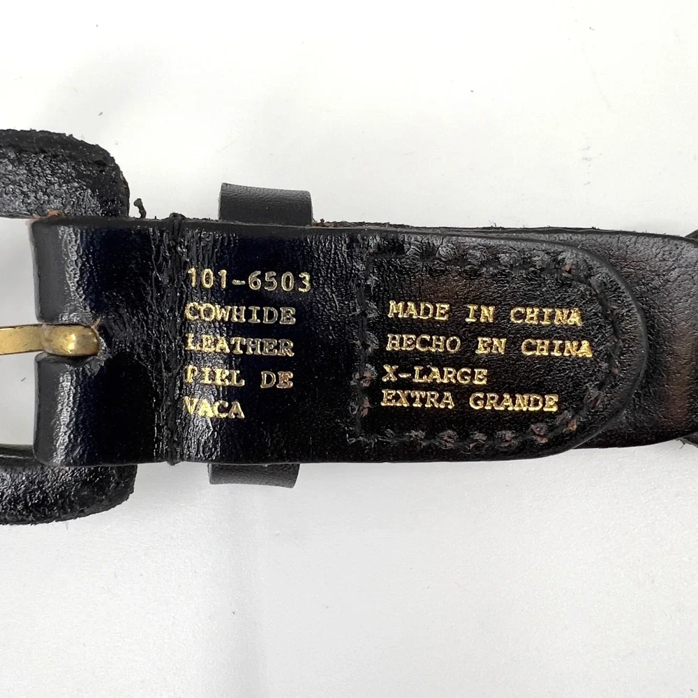 Men's XL Black Woven Leather Belt Cowhide Fits 34-42 in Handmade Vintage Boho